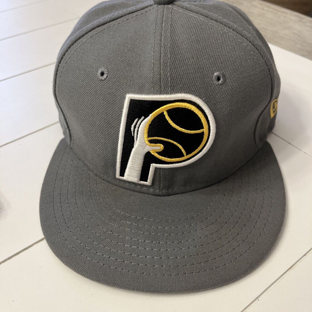 New Era Retro Indiana Pacers NBA HWC 59FIFTY Fitted Hat Gray/Yellow Size 7